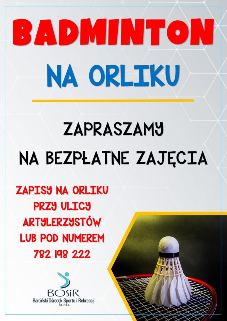 Read more about the article Bezpłatne zajęcia badmintona!